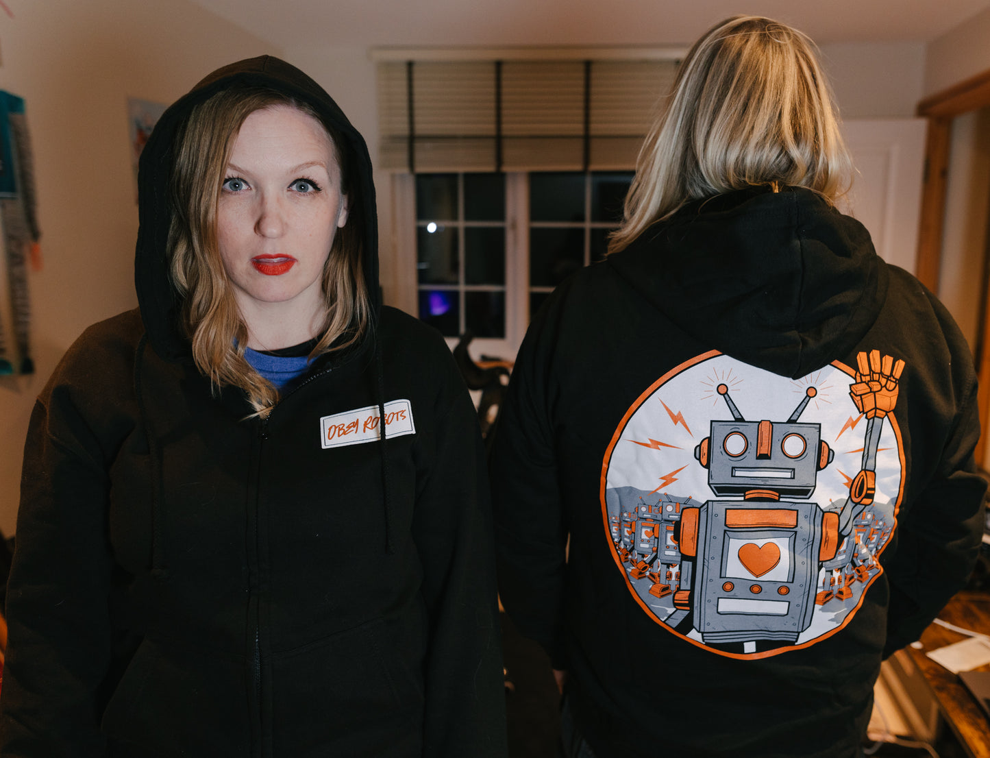 Obey Robots Zip Up Hoodie